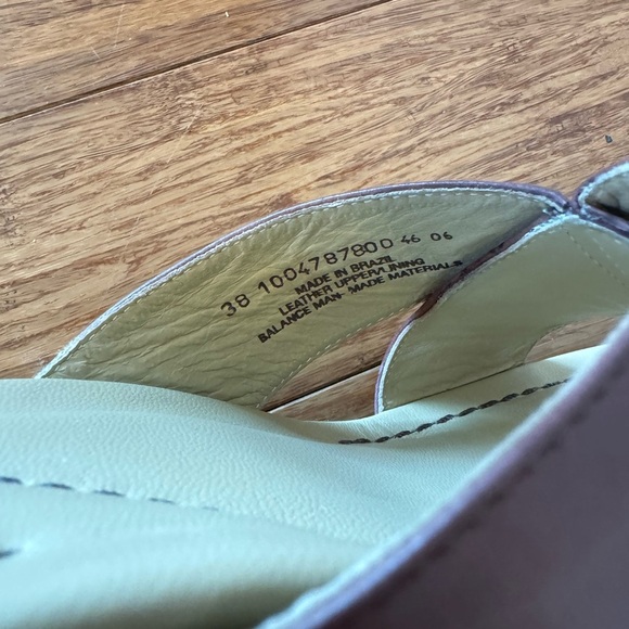 Dansko Sophie Mocha Leather Heel Sandals Womens 38/US 8 Criss Cross - Picture 9 of 11